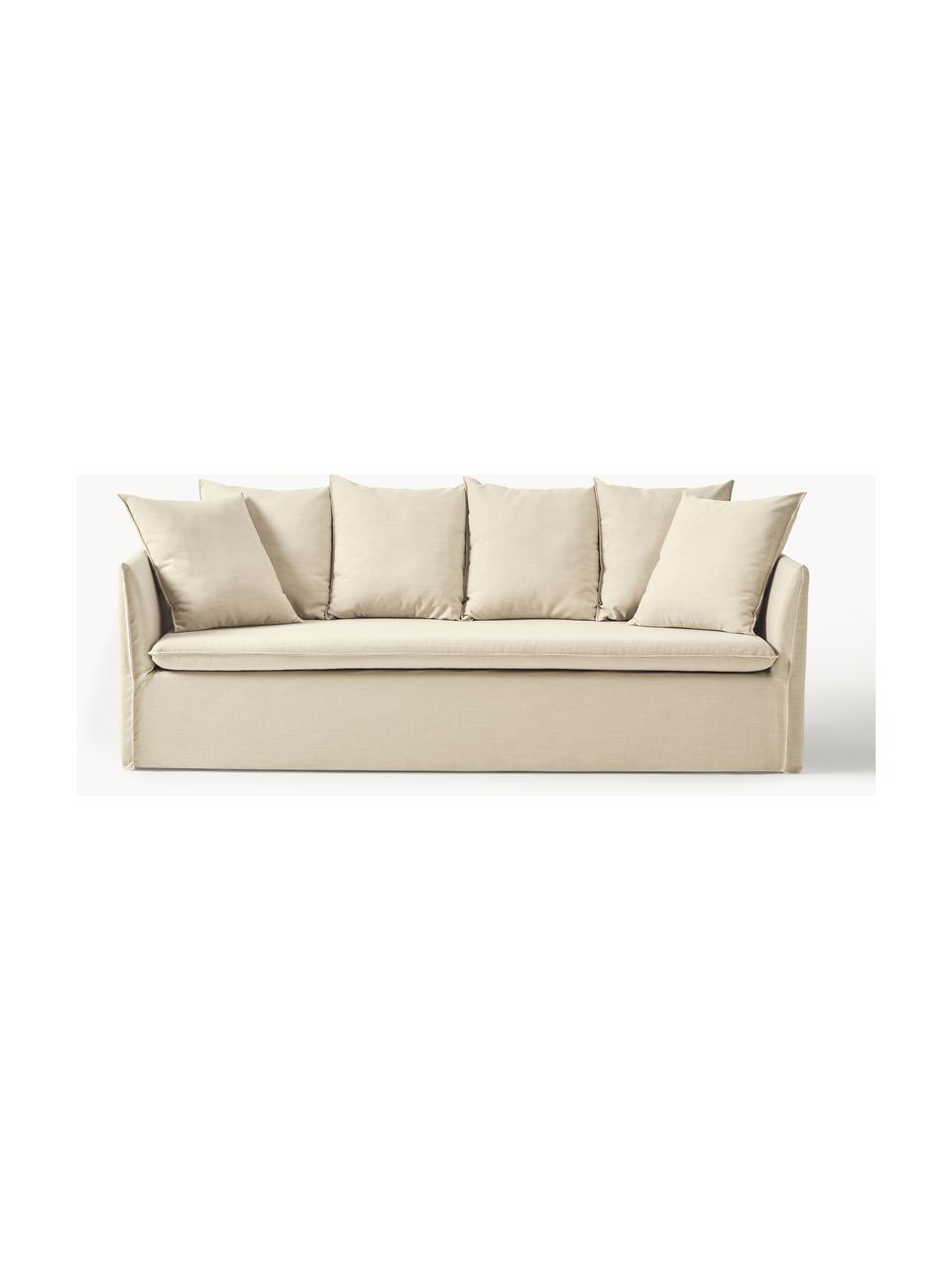 Sofa Mila (3-Sitzer), Bezug: 100% Polyester Der hochwe, Gestell: Kieferholz, Faserplatte, , Webstoff Dunkelbeige, B 220 x T 93 cm