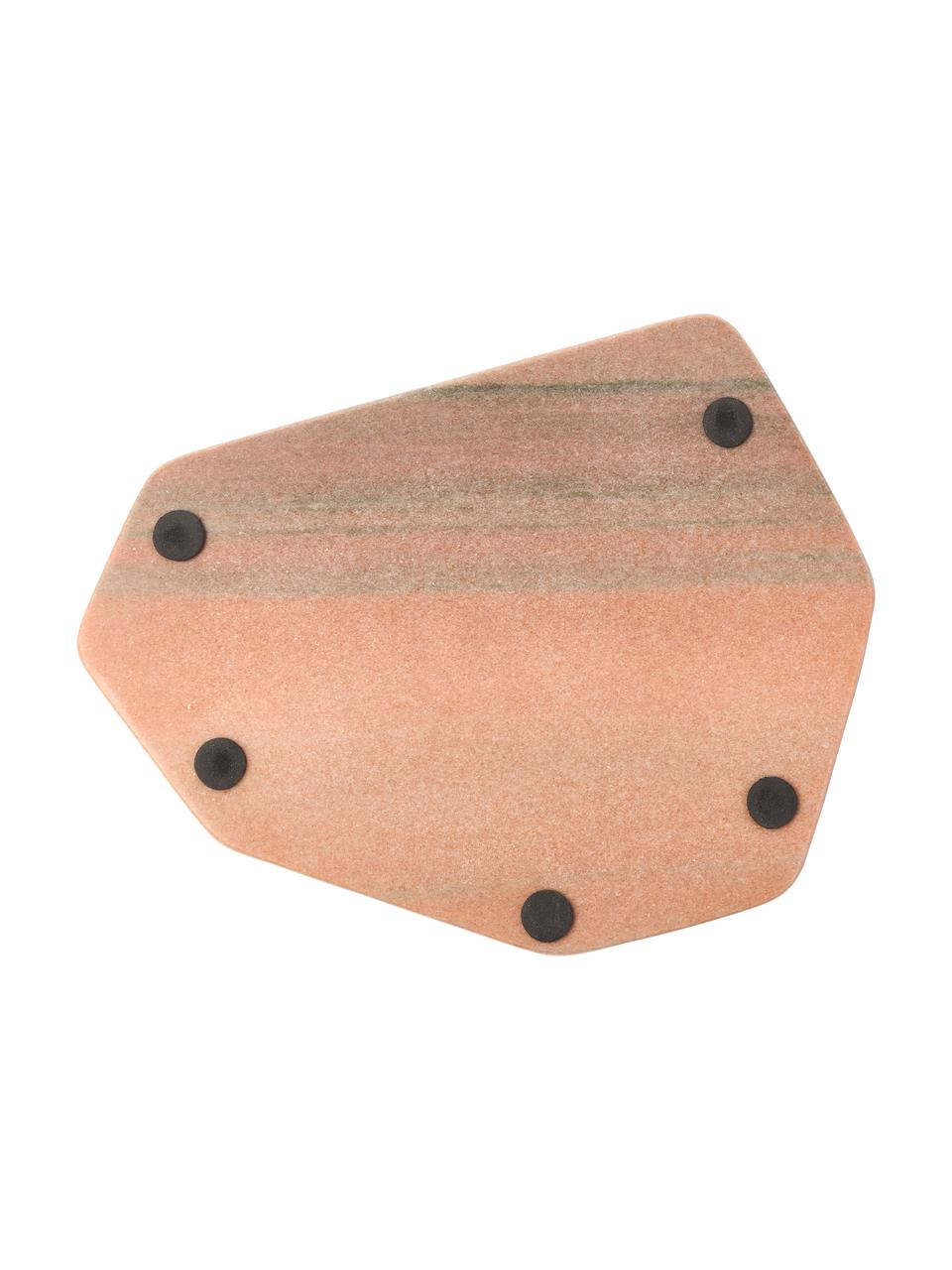 Marmor-Servierplatte Han, Tablett: Marmor, Griffe: Metall, Terrakotta, marmoriert, B 27 x L 38 cm