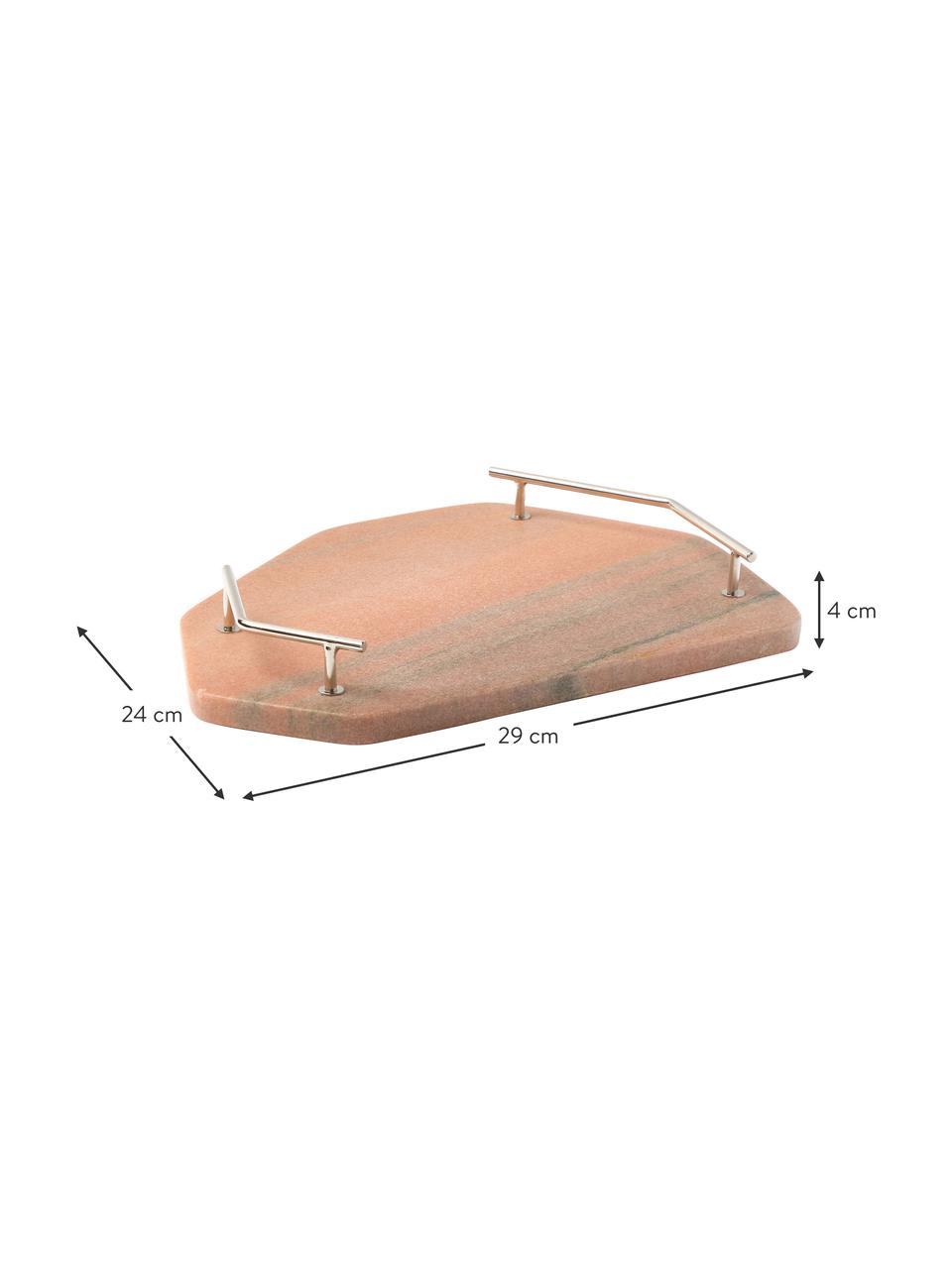 Piatto da portata in marmo Han, Vassoio: marmo, Terracotta, marmorizzato, Larg. 27 x Lung. 38 cm