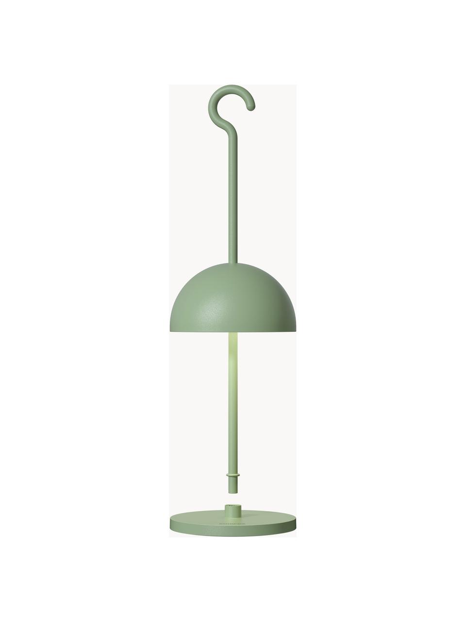 Lámpara pequeña para exterior LED regulable Hook, Lámpara: aluminio recubierto Cable, Verde salvia, Ø 11 x Al 36 cm