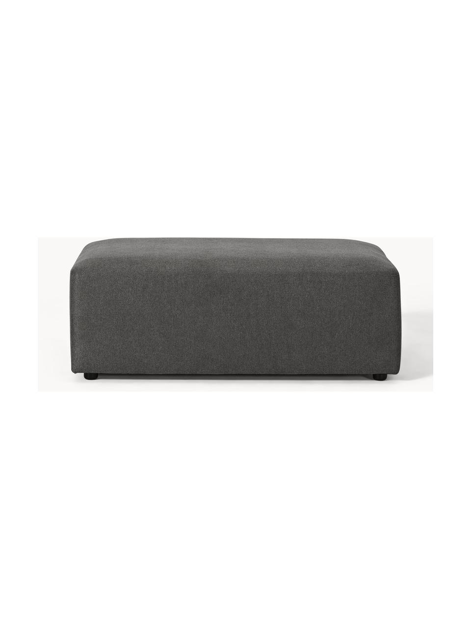 Pouf XL Melva, larg 116 x prof. 72 cm, Tissu anthracite, larg. 116 x prof. 72 cm