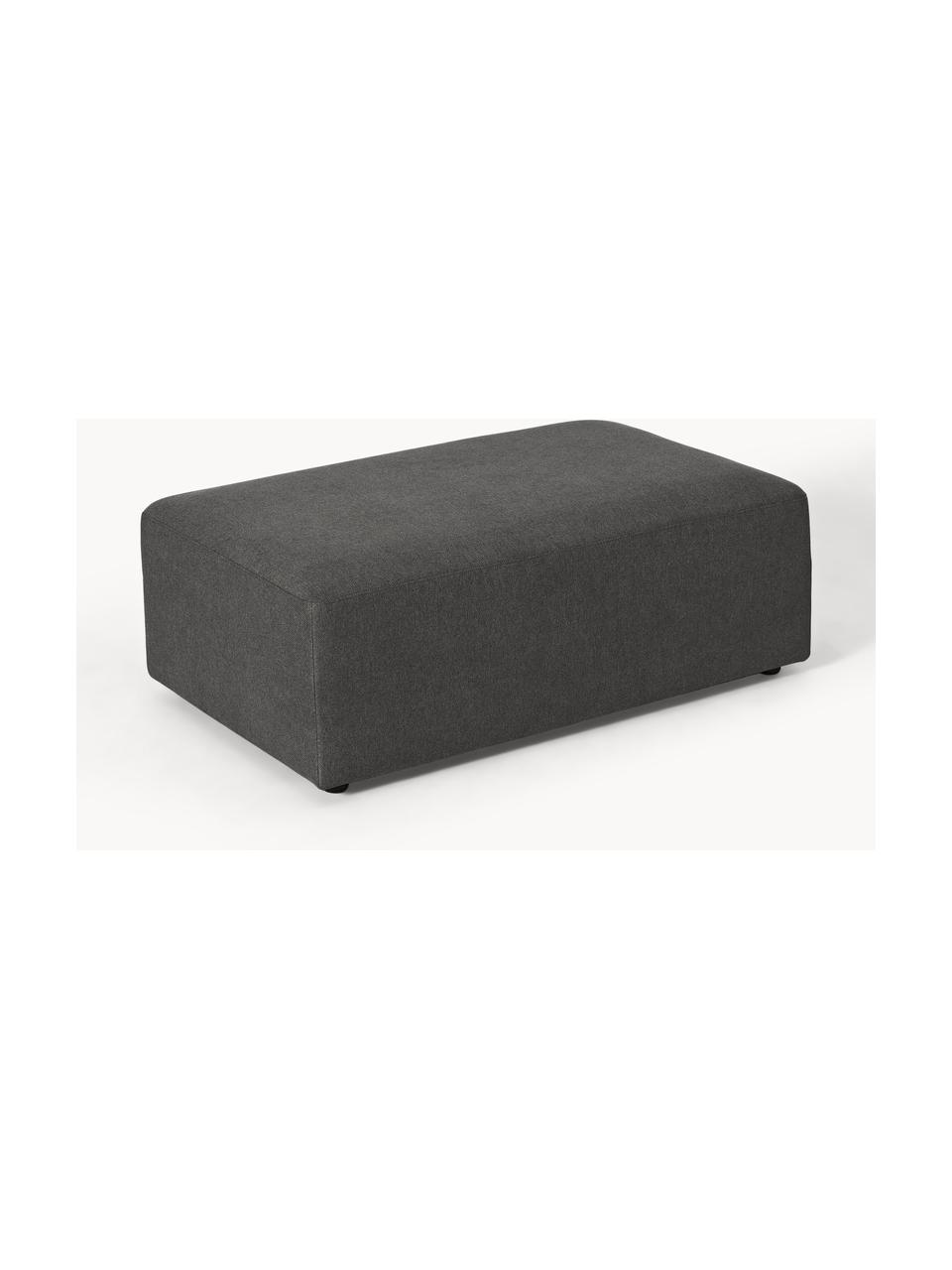 Pouf XL Melva, larg 116 x prof. 72 cm, Tissu anthracite, larg. 116 x prof. 72 cm