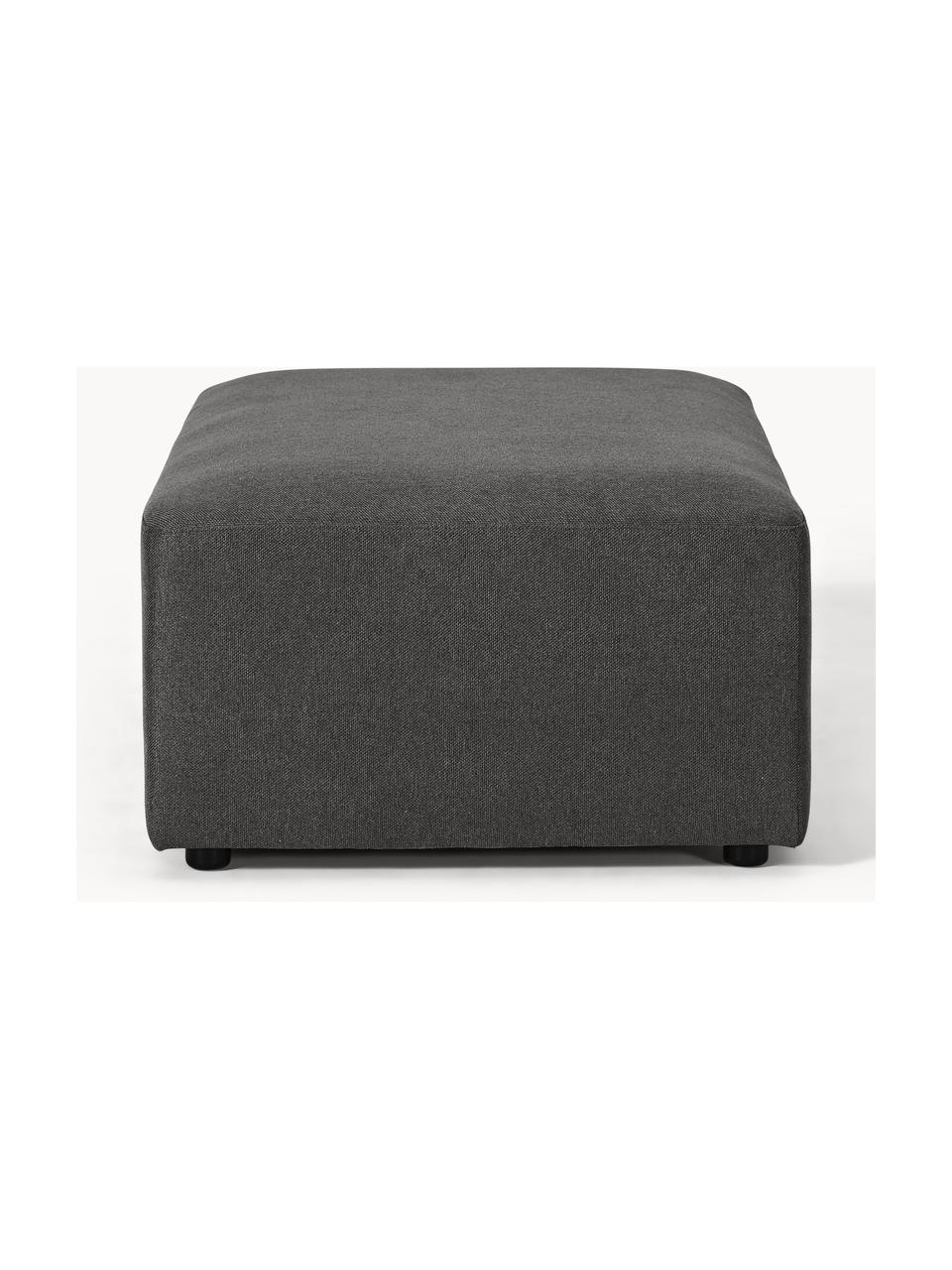 Pouf XL Melva, larg 116 x prof. 72 cm, Tissu anthracite, larg. 116 x prof. 72 cm