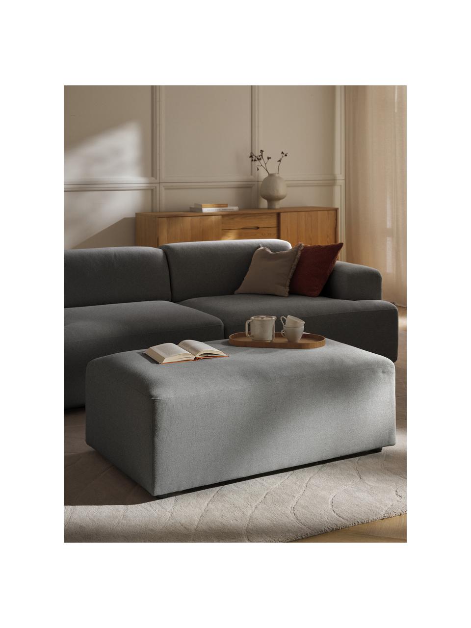 XL-Hocker Melva, B 116 x T 72 cm, Bezug: 100 % Polyester Der strap, Gestell: Massives Kiefern- und Fic, Webstoff Anthrazit, B 116 x T 72 cm