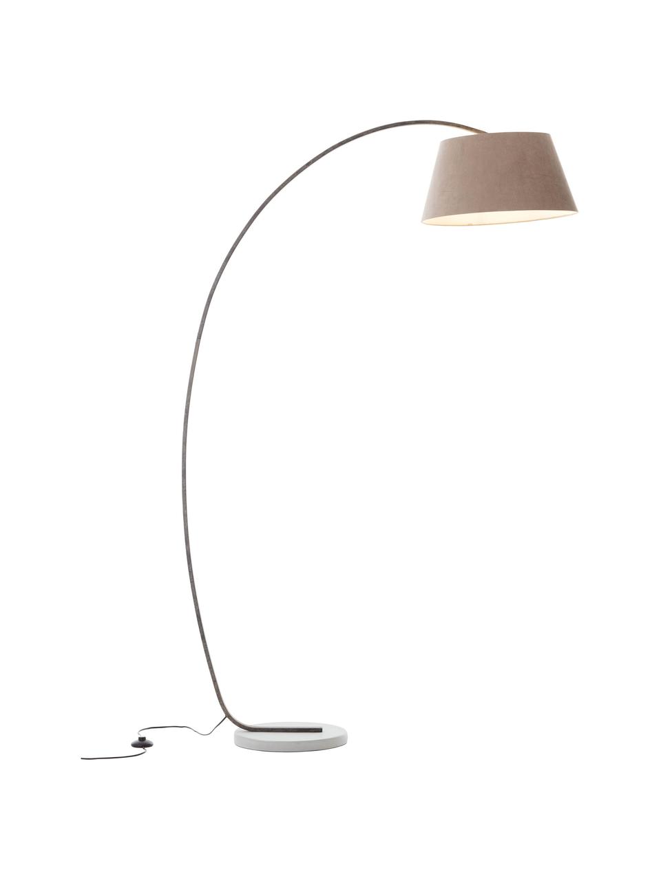Veľká oblúková lampa s patinou Brok, Svetlohnedá, svetlosivá, Š 121 x V 196 cm