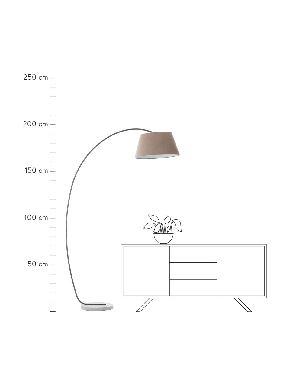 Veľká oblúková lampa s patinou Brok, Svetlohnedá, svetlosivá, Š 121 x V 196 cm