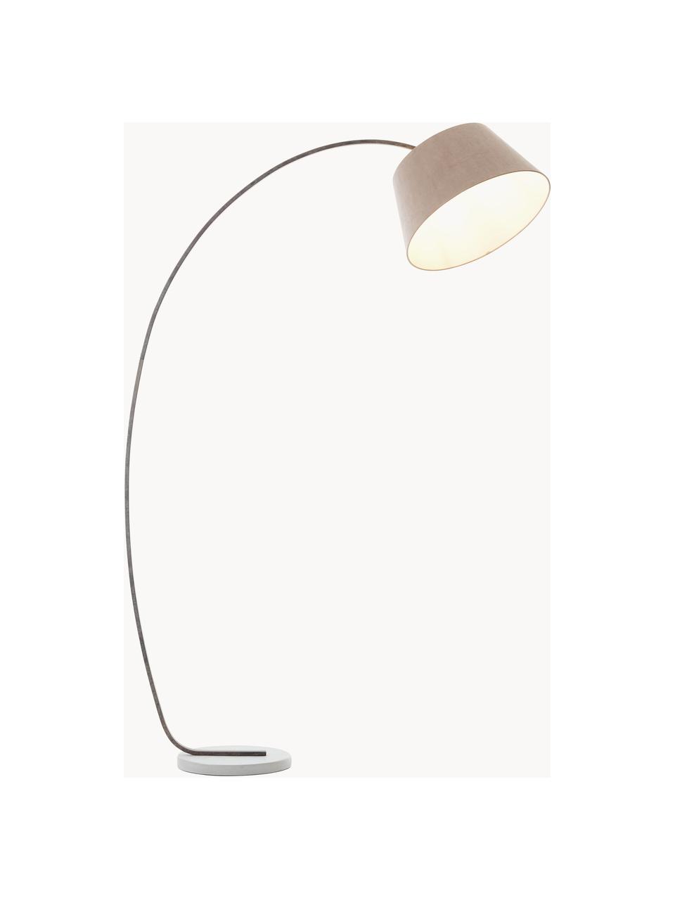 Lampa podłogowa łukowa z efektem postarzania Brok, Taupe, ciemny szary, W 196 cm x G 50 cm