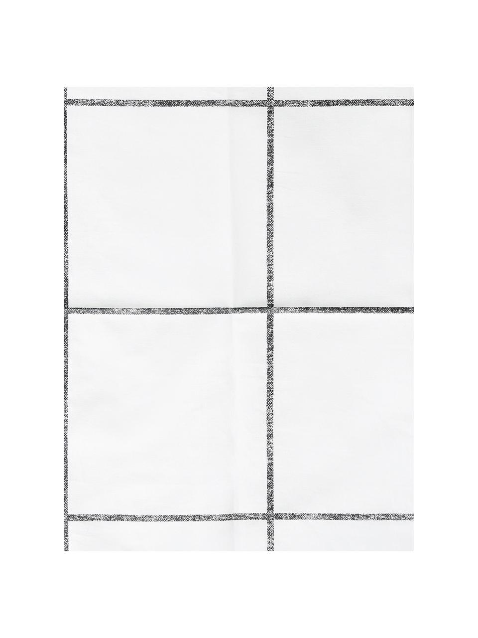 Funda nórdica de percal Juna, Blanco y negro a cuadros, Cama 90 cm (150 x 220 cm)