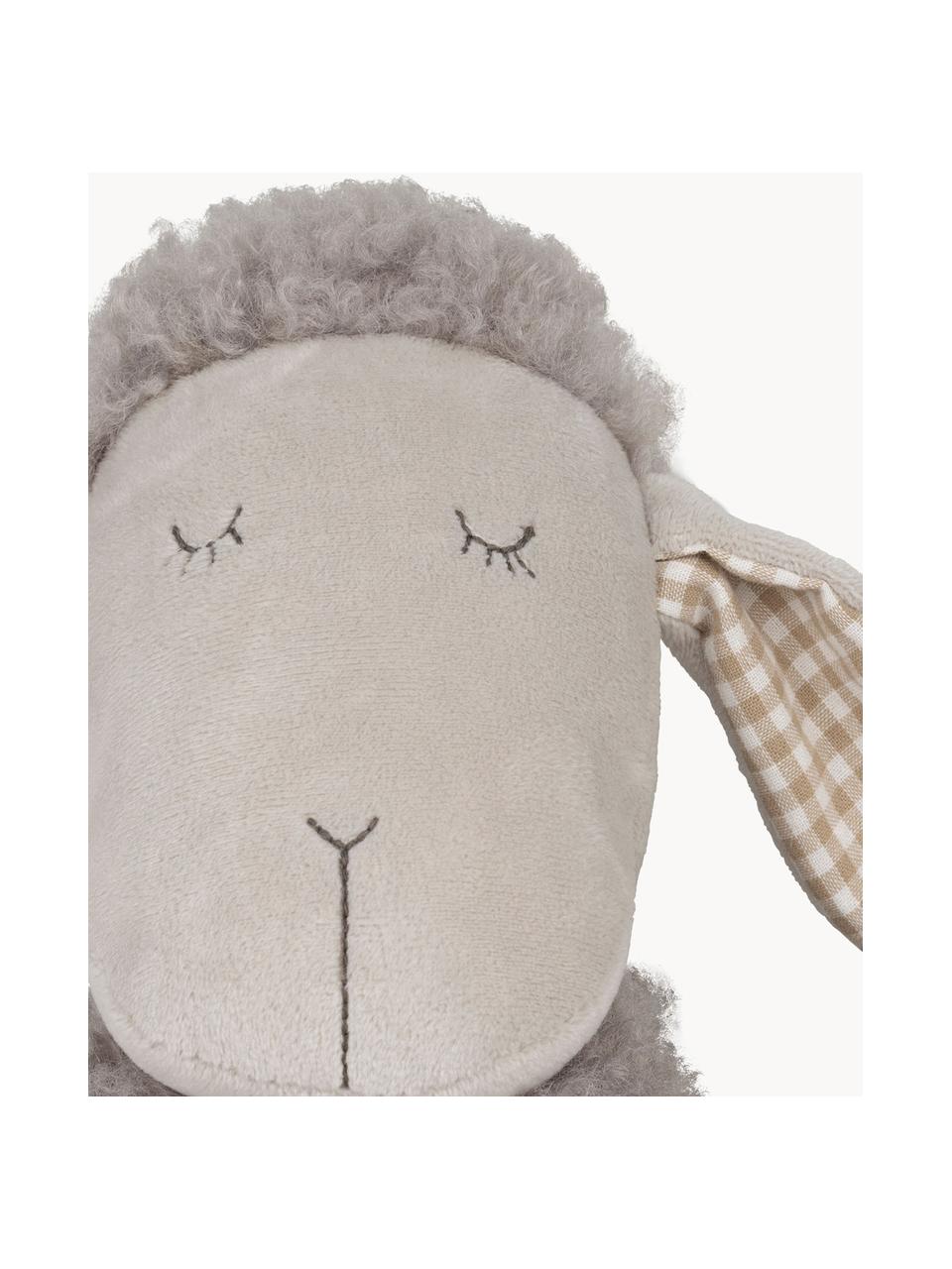 Peluche mouton Shaggy, Polyester, Tons gris, larg. 14 x haut. 30 cm