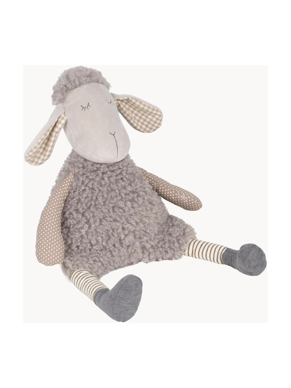 Peluche mouton Shaggy, Polyester, Tons gris, larg. 14 x haut. 30 cm