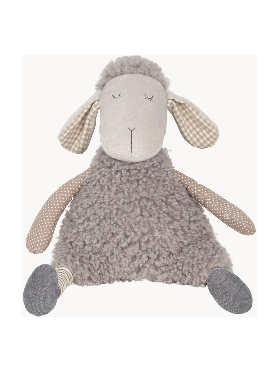 Peluche mouton Shaggy, Polyester, Tons gris, larg. 14 x haut. 30 cm