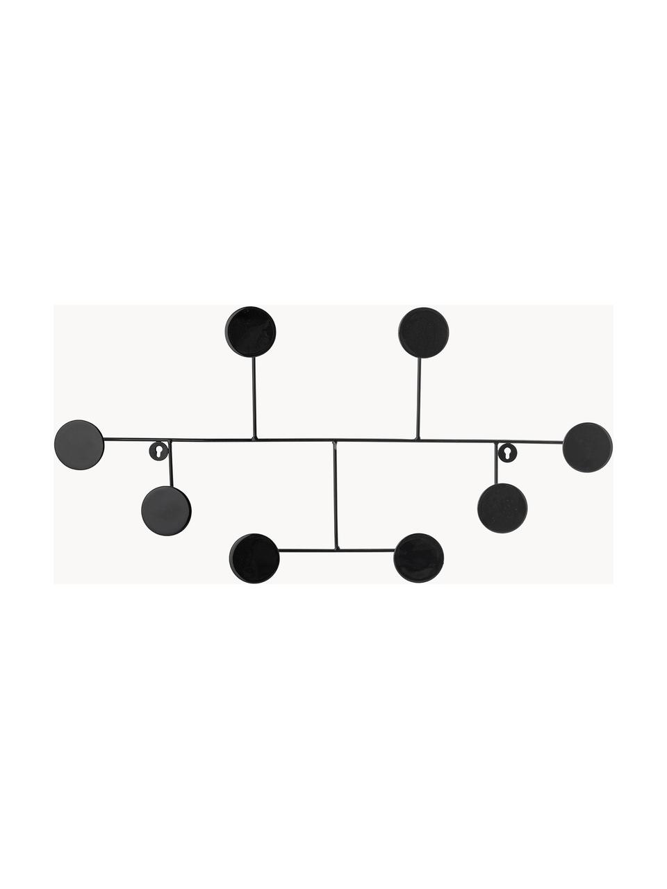 Kovový věšák Fia, Potažený kov, Černá, Š 75 cm