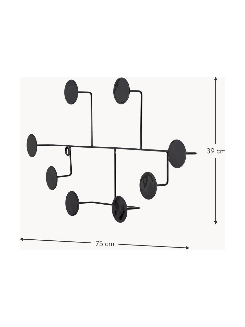 Metall-Garderobenleiste Fia, Metall, beschichtet, Schwarz, B 75 x H 39 cm