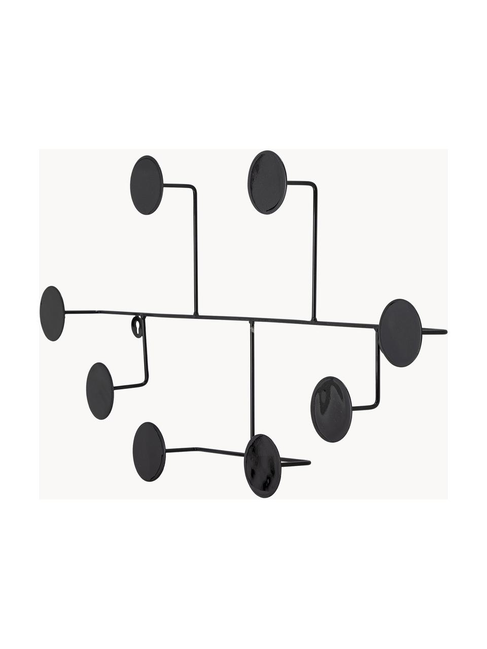 Appendiabiti in metallo Fia, Metallo rivestito, Nero, Larg. 75 x Alt. 39 cm