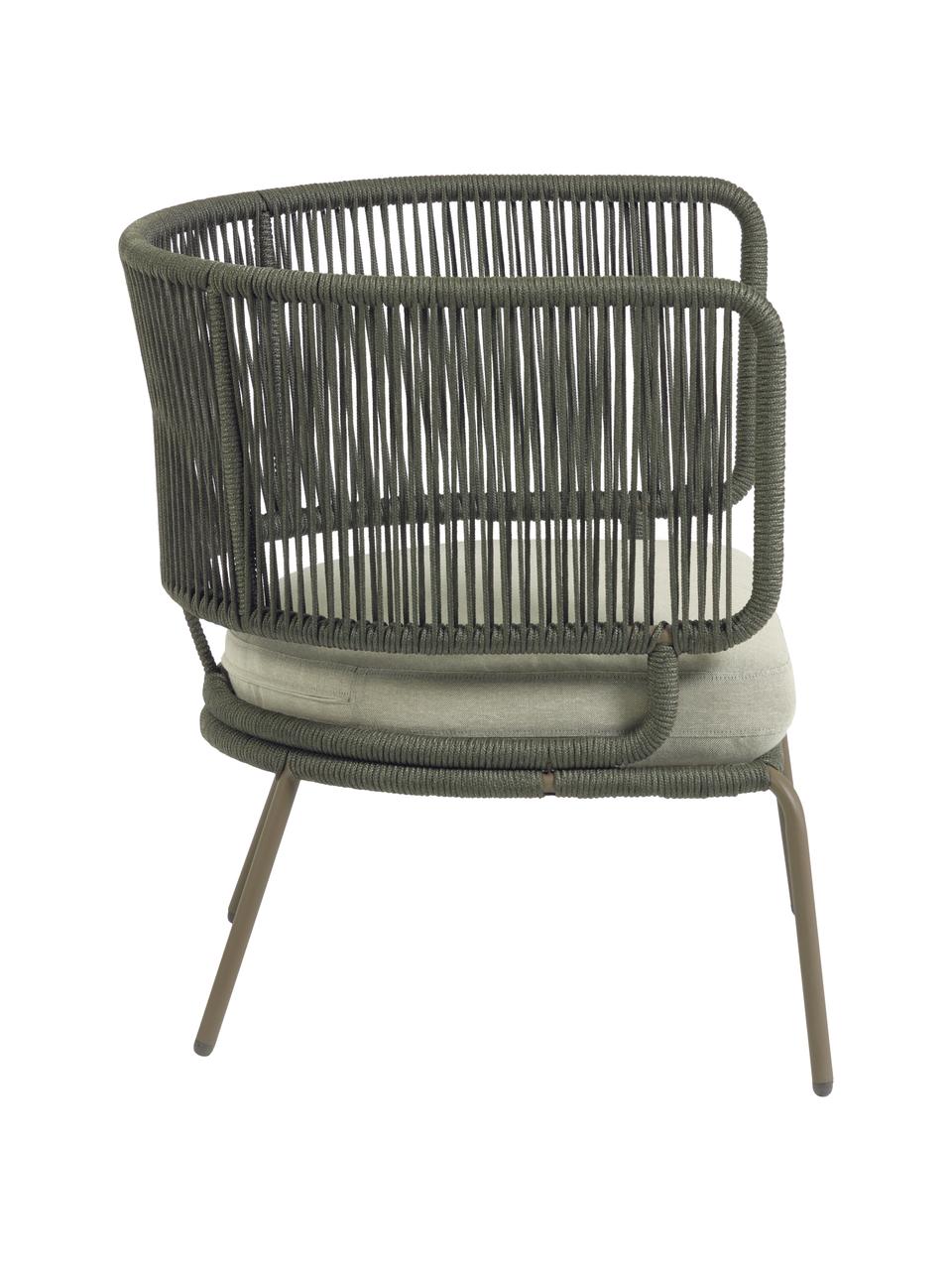 Zahradní křeslo s výpletem Nadin, Šedozelená, Š 74 cm, H 65 cm