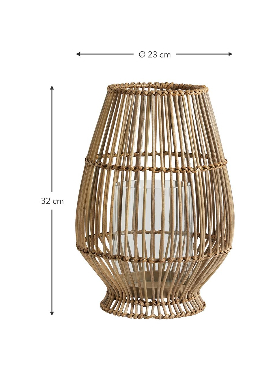 Lanterna in legno Silba, Marrone chiaro, Ø 23 x Alt. 32 cm
