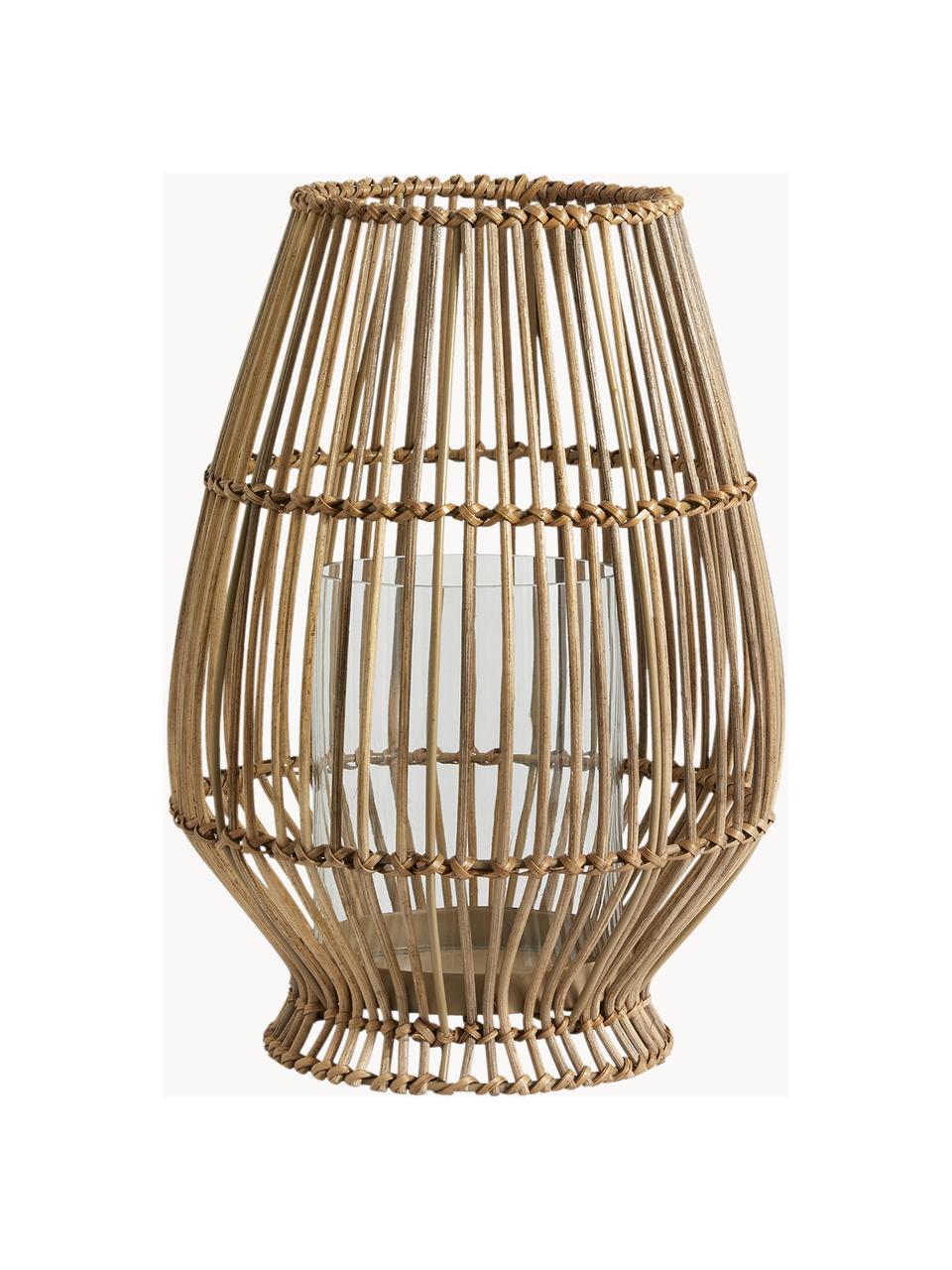 Photophore naturel Silba, Bois clair, Ø 23 x haut. 32 cm