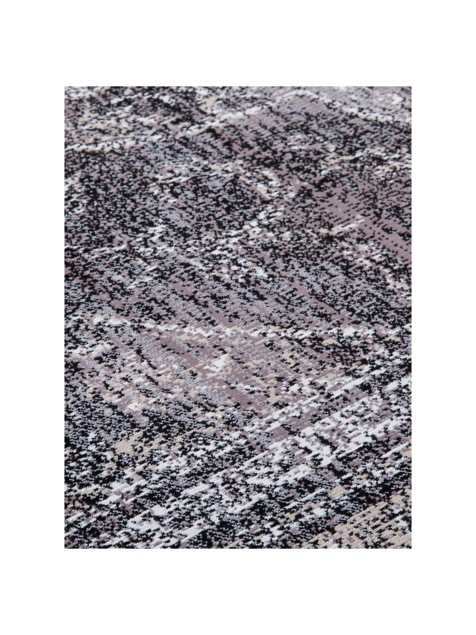 Vintage Teppich Rugged in Grautönen, 66% Viskose, 25% Baumwolle, 9% Polyester, Anthrazit, B 170 x L 240 cm (Größe M)