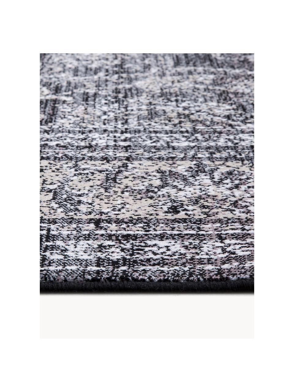 Viskose-Teppich Rugged, 66 % Viskose, 25 % Baumwolle, 9 % Polyester, Dunkelgrautöne, B 170 x L 240 cm (Größe M)