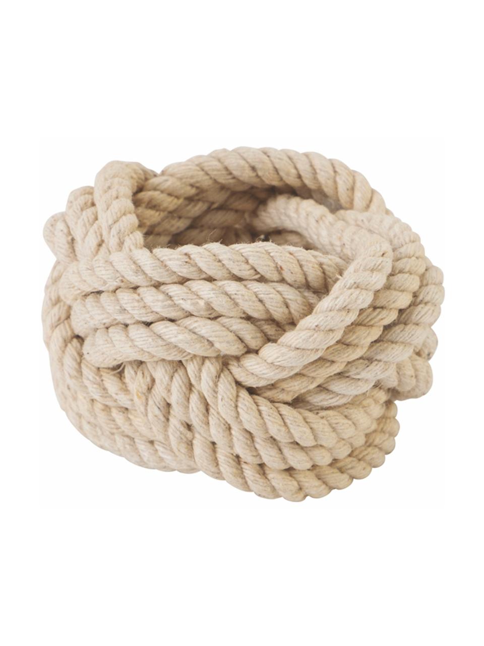 Rond de serviette de table Sail, 6 pièces, Corde, Beige, Ø 5 x haut. 4 cm