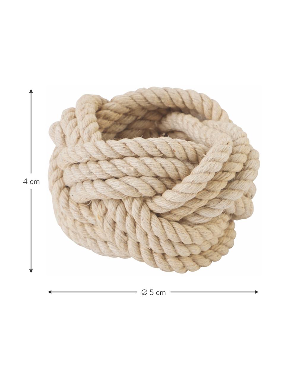 Rond de serviette de table Sail, 6 pièces, Corde, Beige, Ø 5 x haut. 4 cm