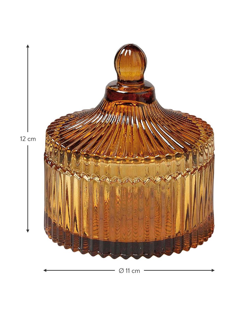 Pojemnik do przechowywania Ionic, Szkło, Brązowy, Ø 11 x W 12 cm