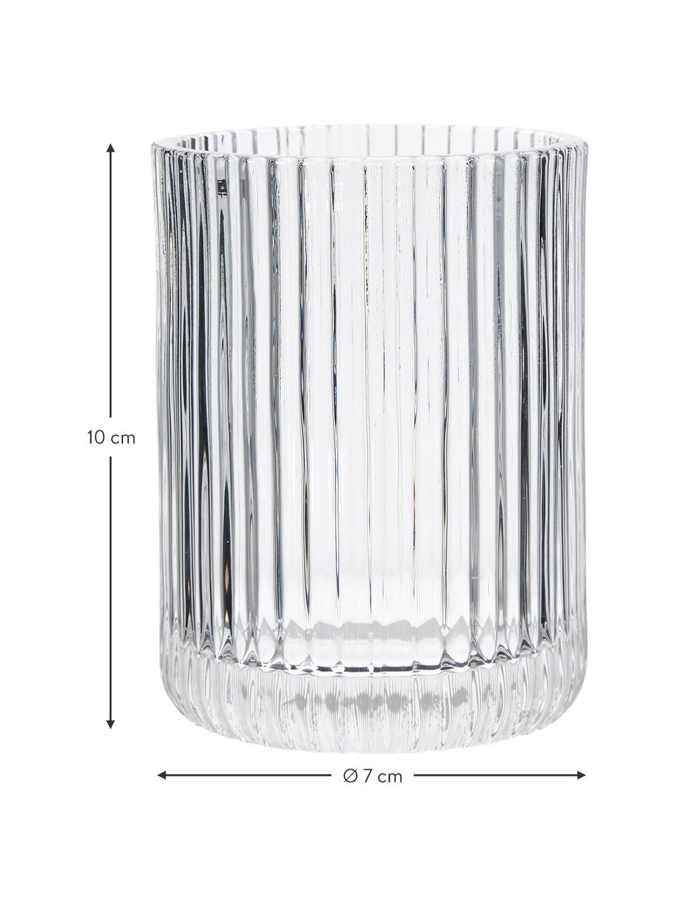 Kelímek na zubní kartáčky Gulji, Sklo, Transparentní, Ø 7 cm, V 10 cm