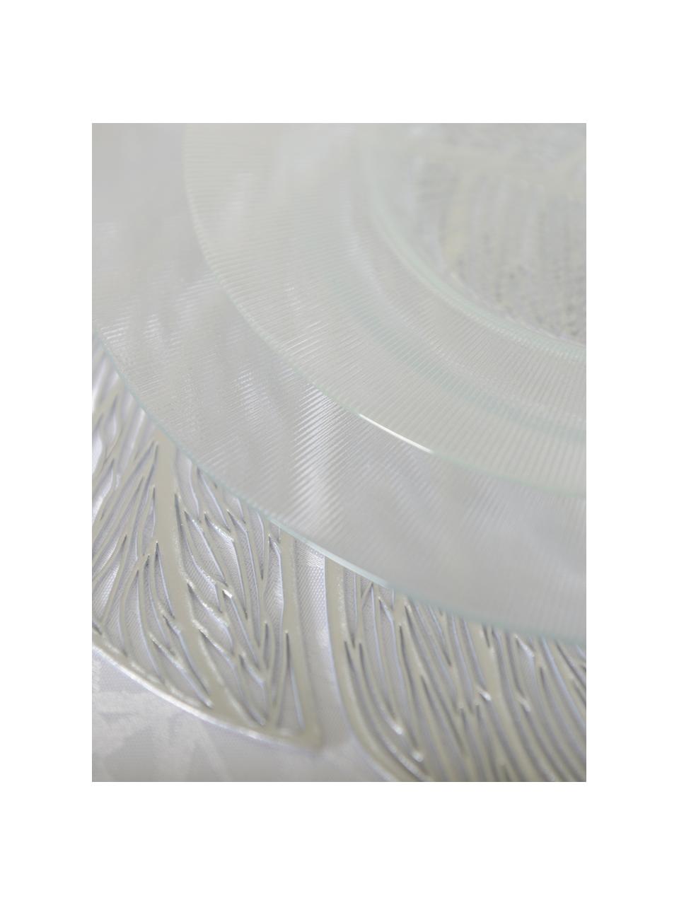 Tovaglietta americana Leaf 2 pz, Fibre sintetiche, Argentato, Larg. 40 x Lung. 33 cm