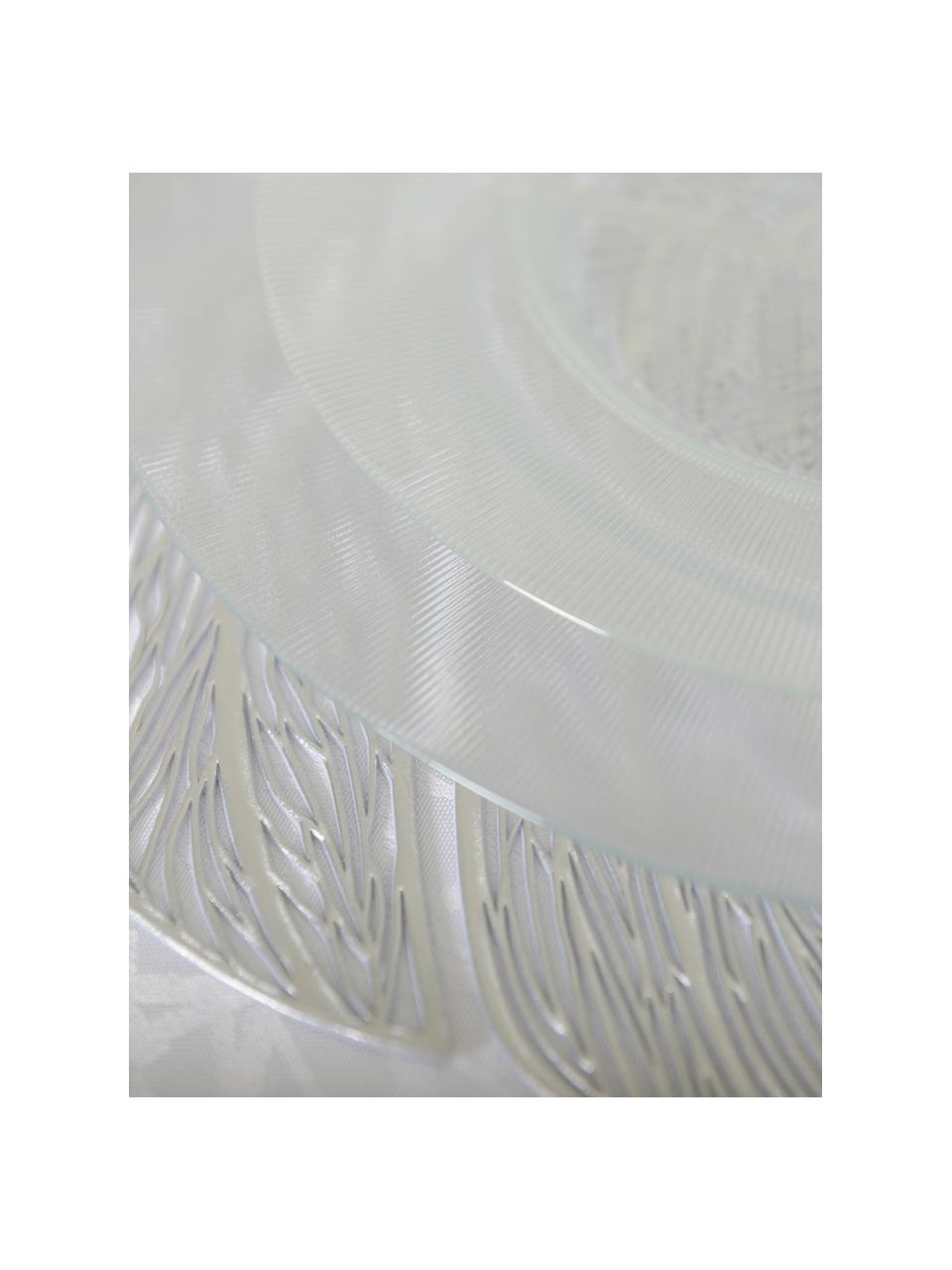 Sets de table Leaf, 2 pièces, Fibre synthétique, Couleur argentée, larg. 40 x long. 33 cm