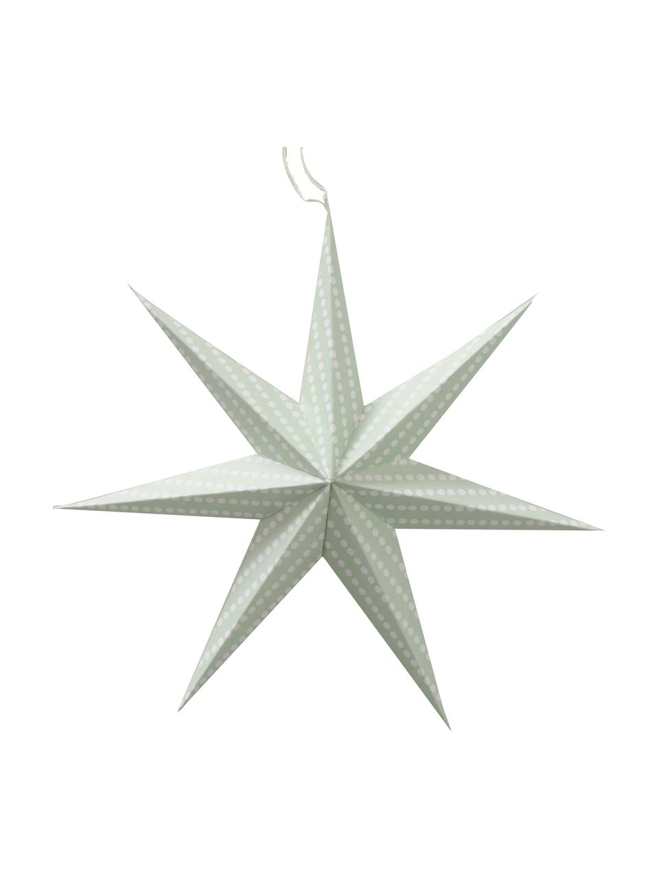 Étoile déco à suspendre, faite main Nele, 2 élém., Papier recyclé, Bleu clair, vert clair, Ø 30 cm