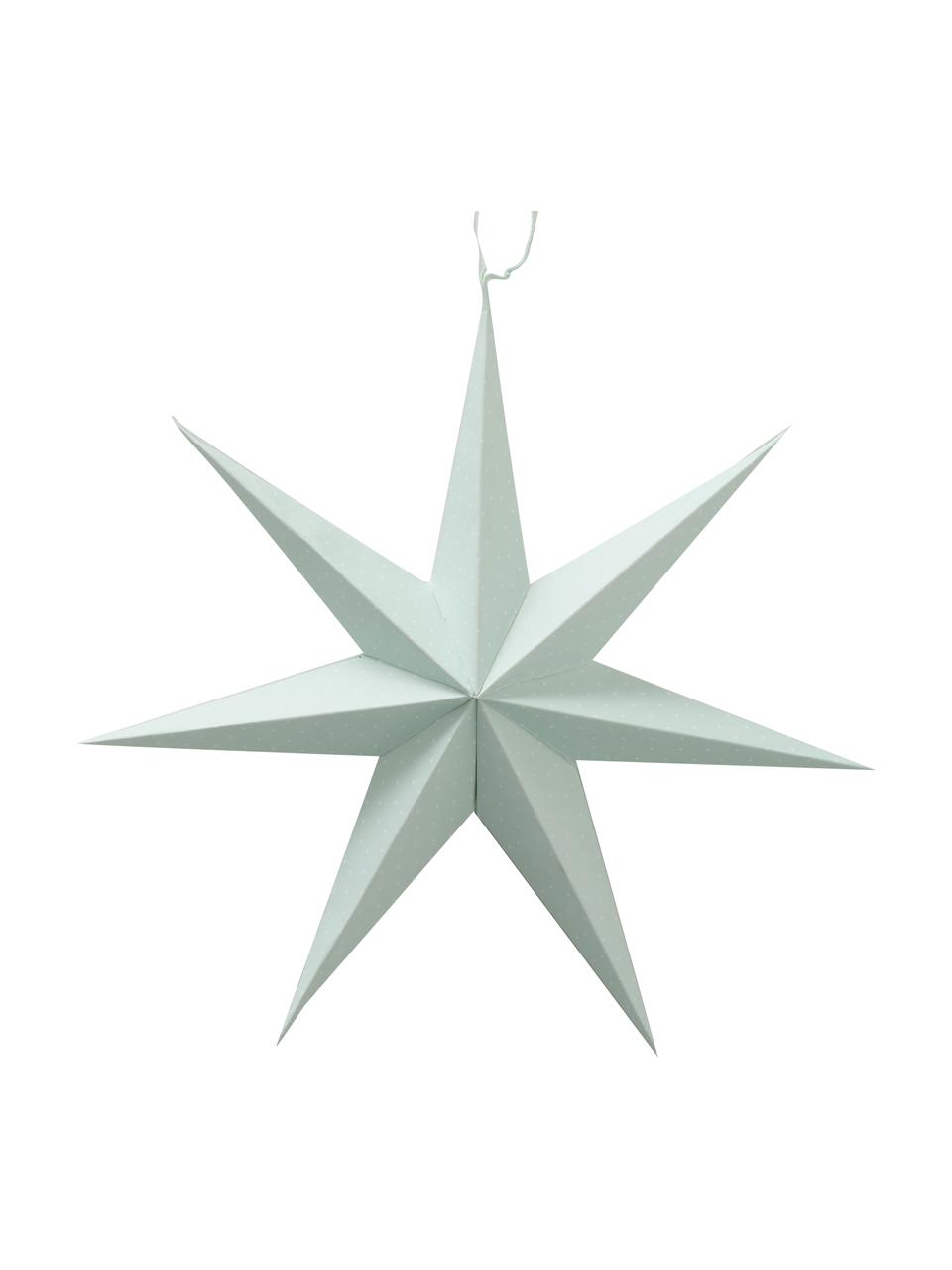 Étoile déco à suspendre, faite main Nele, 2 élém., Papier recyclé, Bleu clair, vert clair, Ø 30 cm