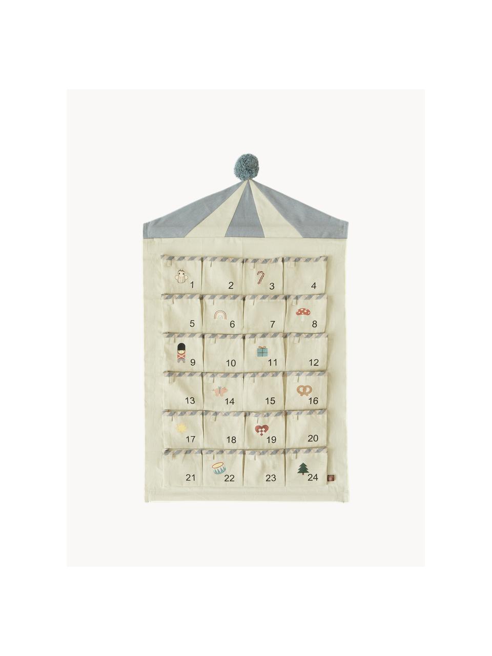 Calendario de Adviento CIrcus, 100% algodón, Beige, gris claro, multicolor, An 50 x L 85 cm