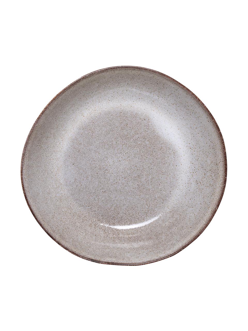 Assiette creuse faite main Sandrine, Ø 22 cm, Grès cérame, Tons beiges, Ø 22 x haut. 5 cm