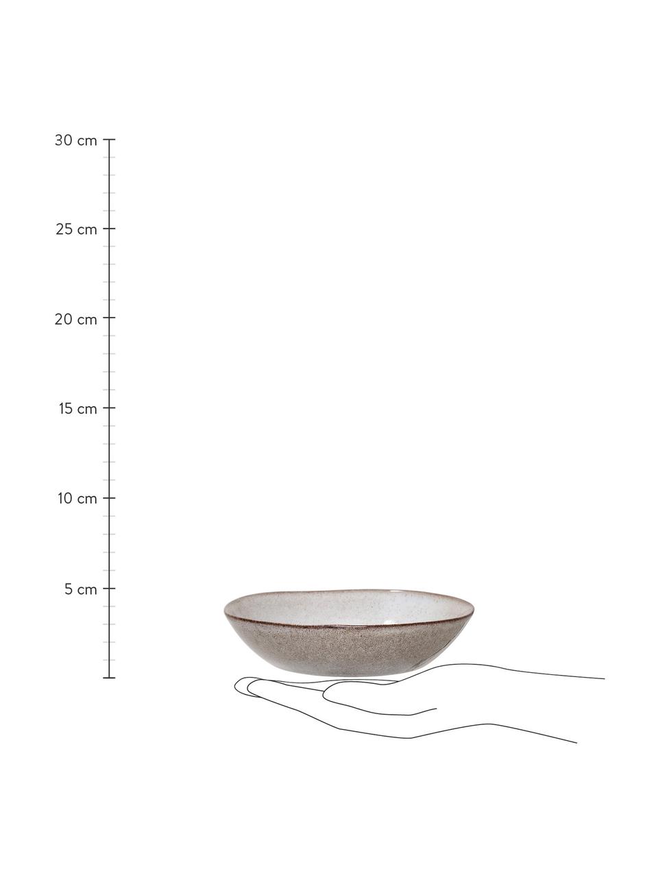 Assiette creuse faite main Sandrine, Ø 22 cm, Grès cérame, Tons beiges, Ø 22 x haut. 5 cm