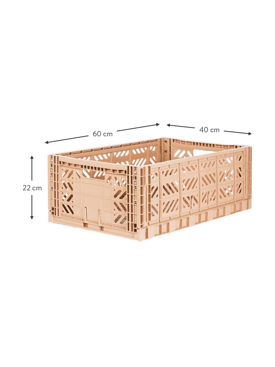 Stohovatelný skládací box Milk, velký, Umělá hmota, Béžová, Š 60 cm, V 22 cm