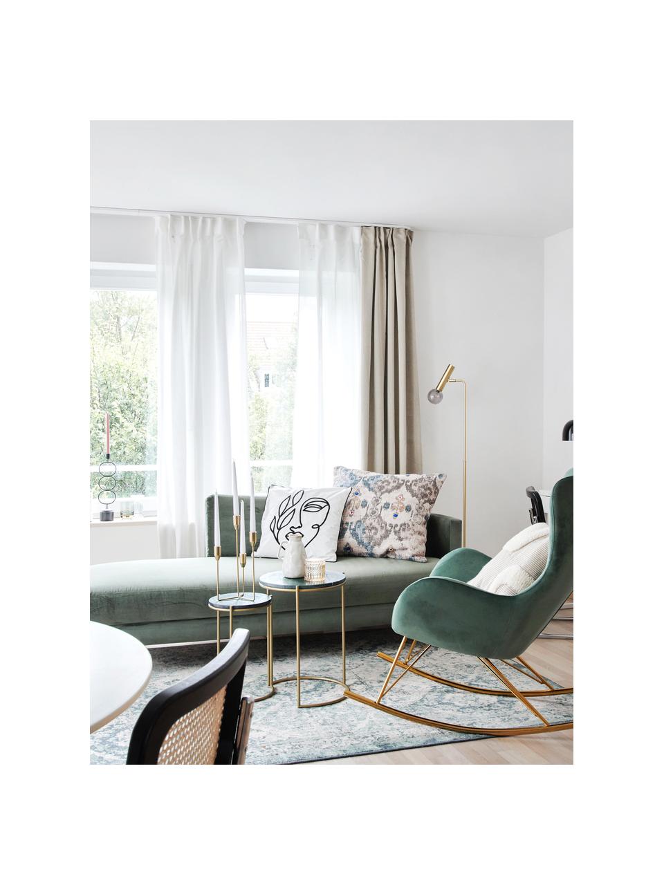Tappeto vintage reversibile a fantasia verde/crema da interno-esterno Cebu, 100% polipropilene, Verde, bianco crema, Larg.160 x Lung. 230 cm (taglia M)