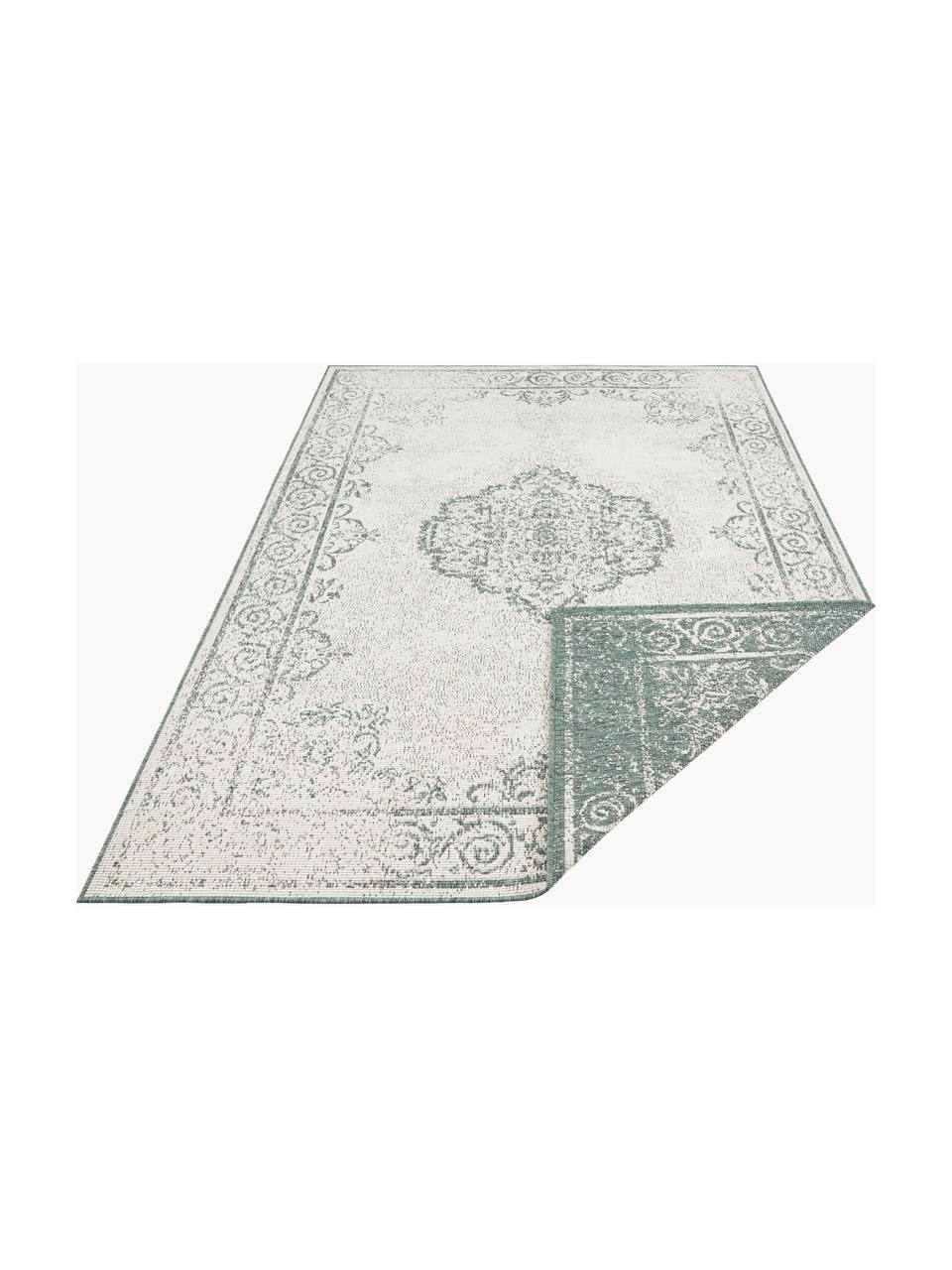 Interiérový/exteriérový oboustranný koberec Cebu, 100 % polypropylen, Šalvějově zelená, tlumeně bílá, Š 160 cm, D 230 cm (velikost M)