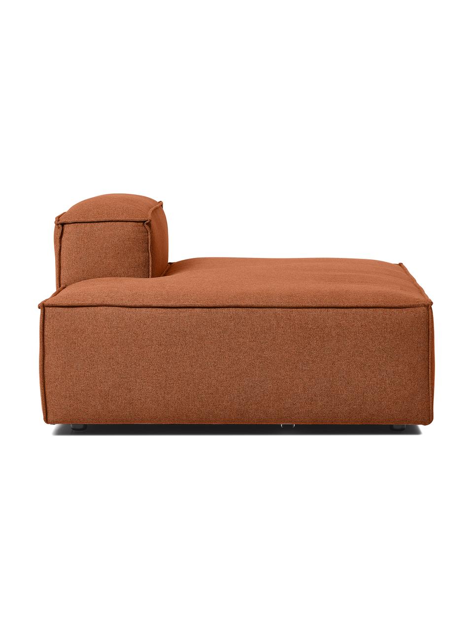 Ottomane-Modul Lennon, Bezug: 100% Polyester Der strapa, Gestell: Massives Kiefernholz, FSC, Füße: Kunststoff, Webstoff Terrakotta, B 150 x H 68 cm, Rückenlehne rechts