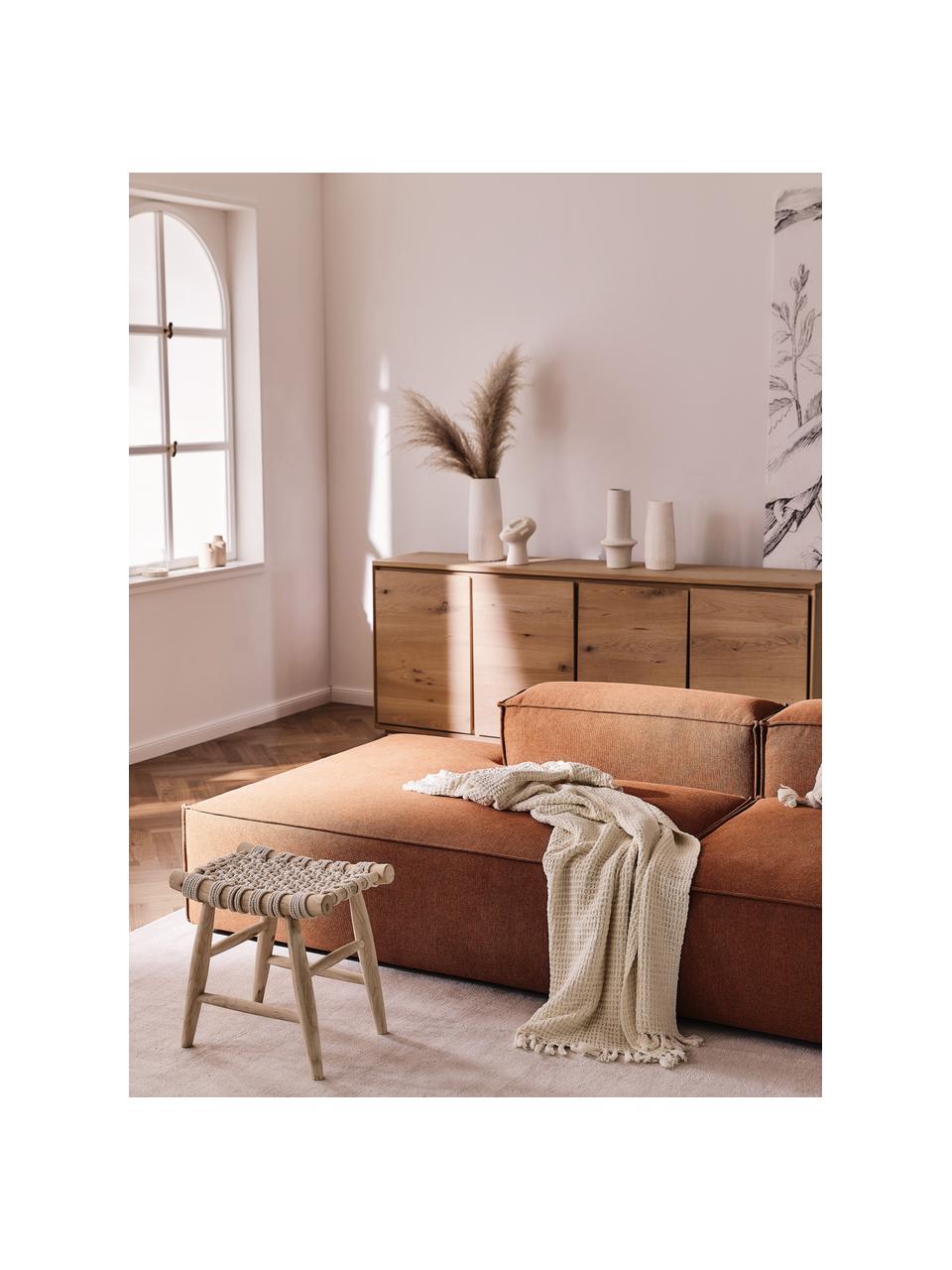 Diván modular Lennon, Tapizado: 100% poliéster Alta resis, Estructura: madera maciza, madera con, Patas: plástico, Tejido terracota, An 150 x Al 68 cm, respaldo derecho