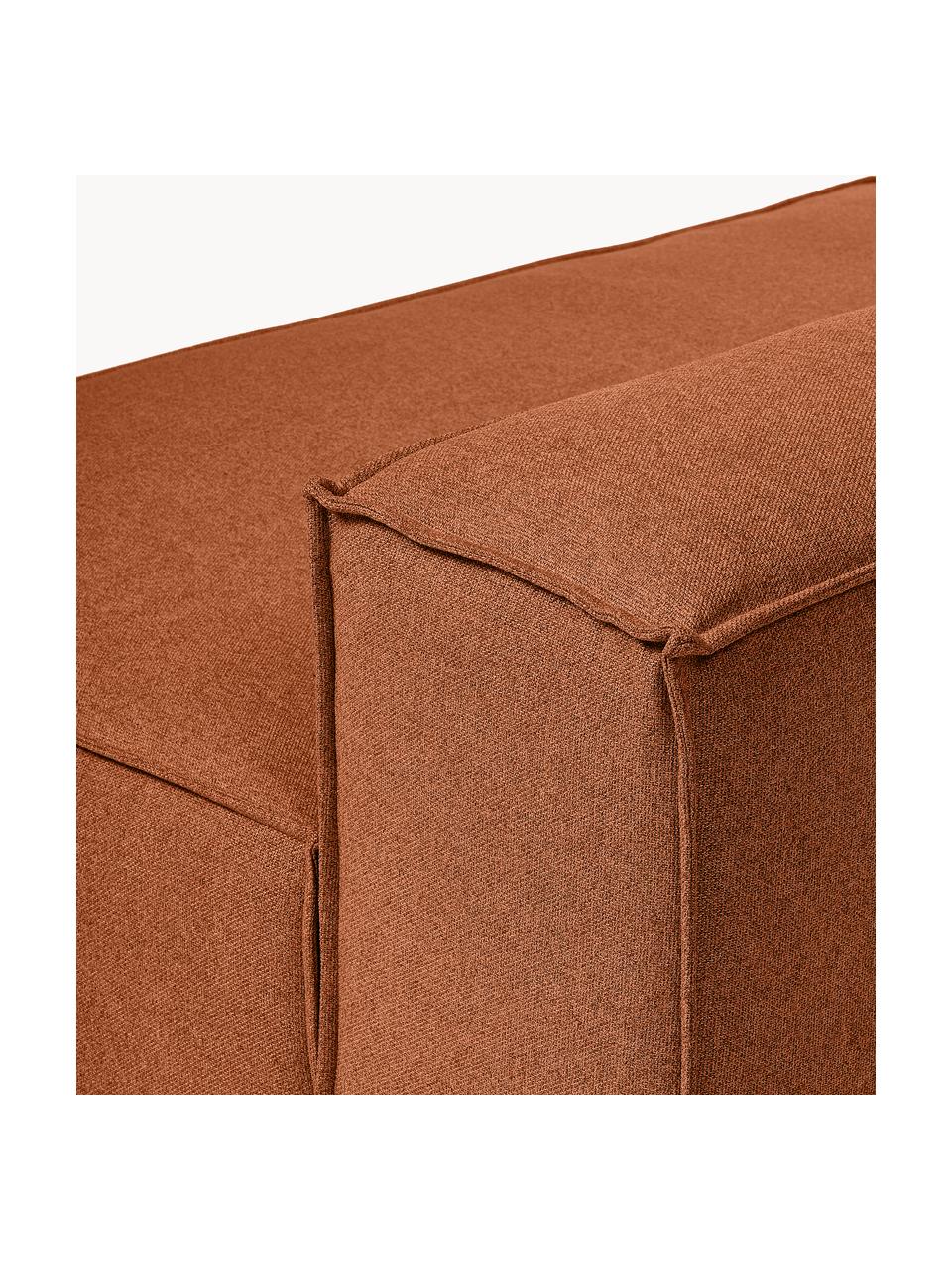 Méridienne modulable Lennon, Tissu terracotta, larg. 150 x prof. 119 cm, dossier à droite
