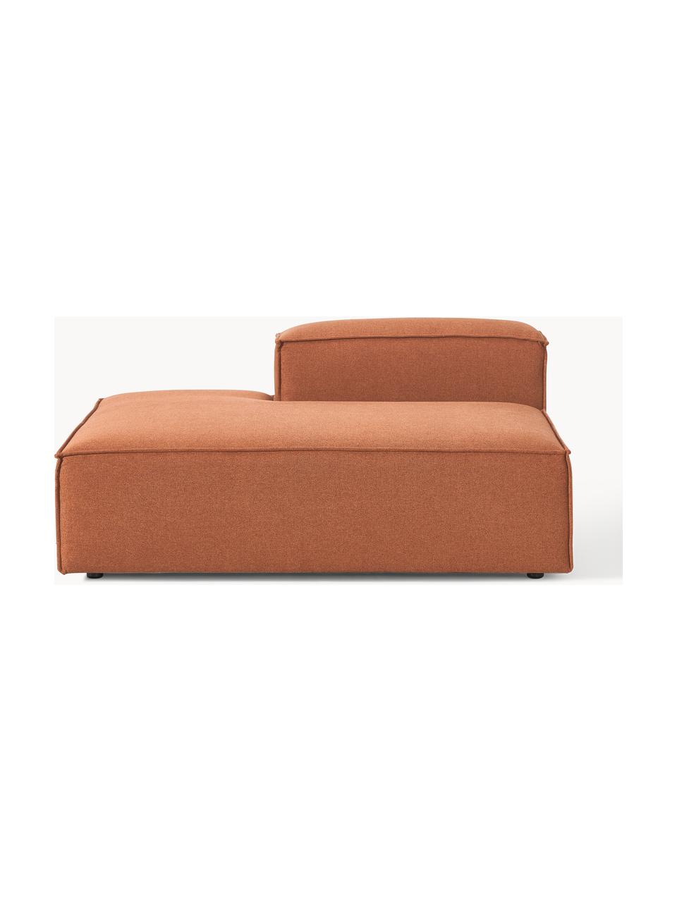 Modulo Chaise-longue Lennon, Rivestimento: 100% poliestere Con 115.0, Struttura: legno di pino massiccio, , Piedini: plastica, Tessuto color terracotta, Larg. 150 x Prof. 123 cm, schienale a destra