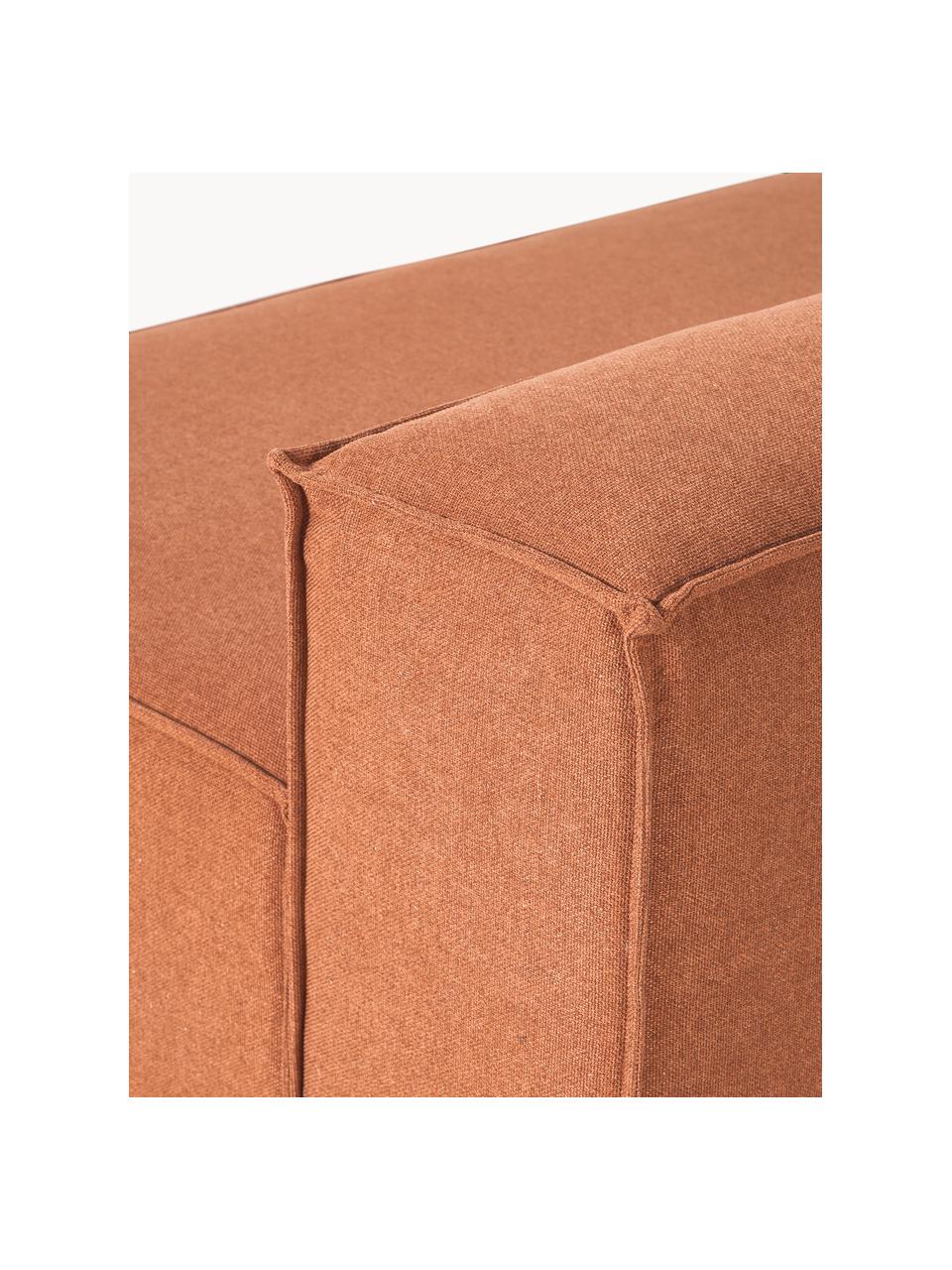 Modulo Chaise-longue Lennon, Rivestimento: 100% poliestere Con 115.0, Struttura: legno di pino massiccio, , Piedini: plastica, Tessuto color terracotta, Larg. 150 x Prof. 123 cm, schienale a destra