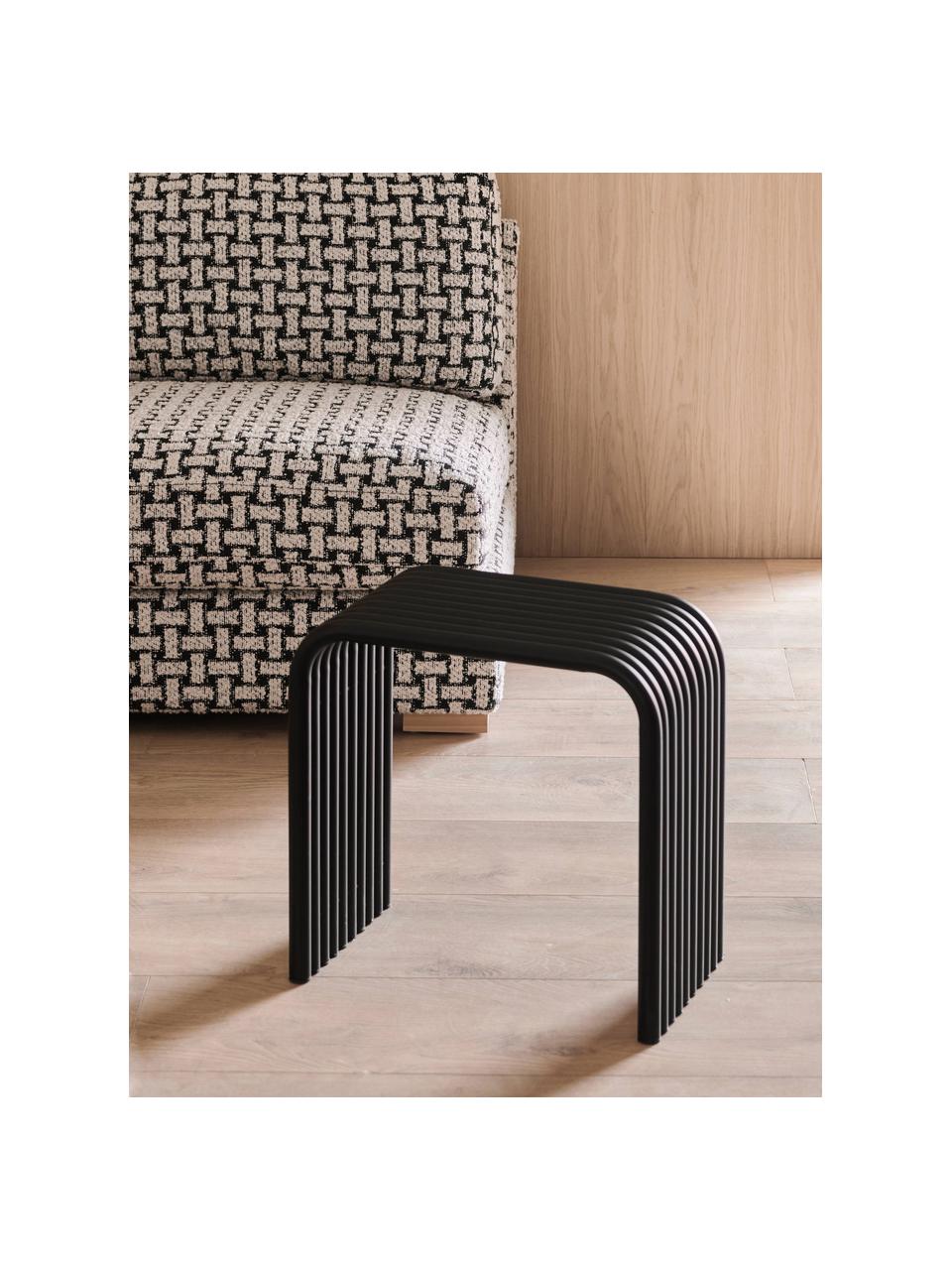 Tabouret en métal Multron, Métal, enduit, Noir, larg. 45 x haut. 44 cm