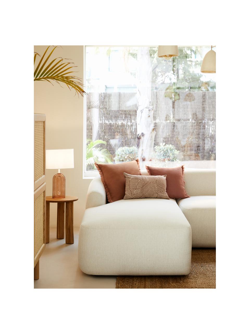 Funda de cojín de lino con flecos Luana, 100% lino

Por naturaleza, el lino tiene un tacto bastante aspero y un aspecto arrugado natural
La alta resistencia al desgarro hace que el lino sea muy resistente., Terracota, An 40 x L 40 cm