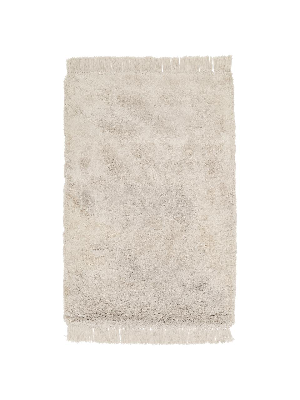 Puszysty dywan z wysokim stosem z frędzlami Dreamy, Kremowy, S 80 x D 150 cm (Rozmiar XS)