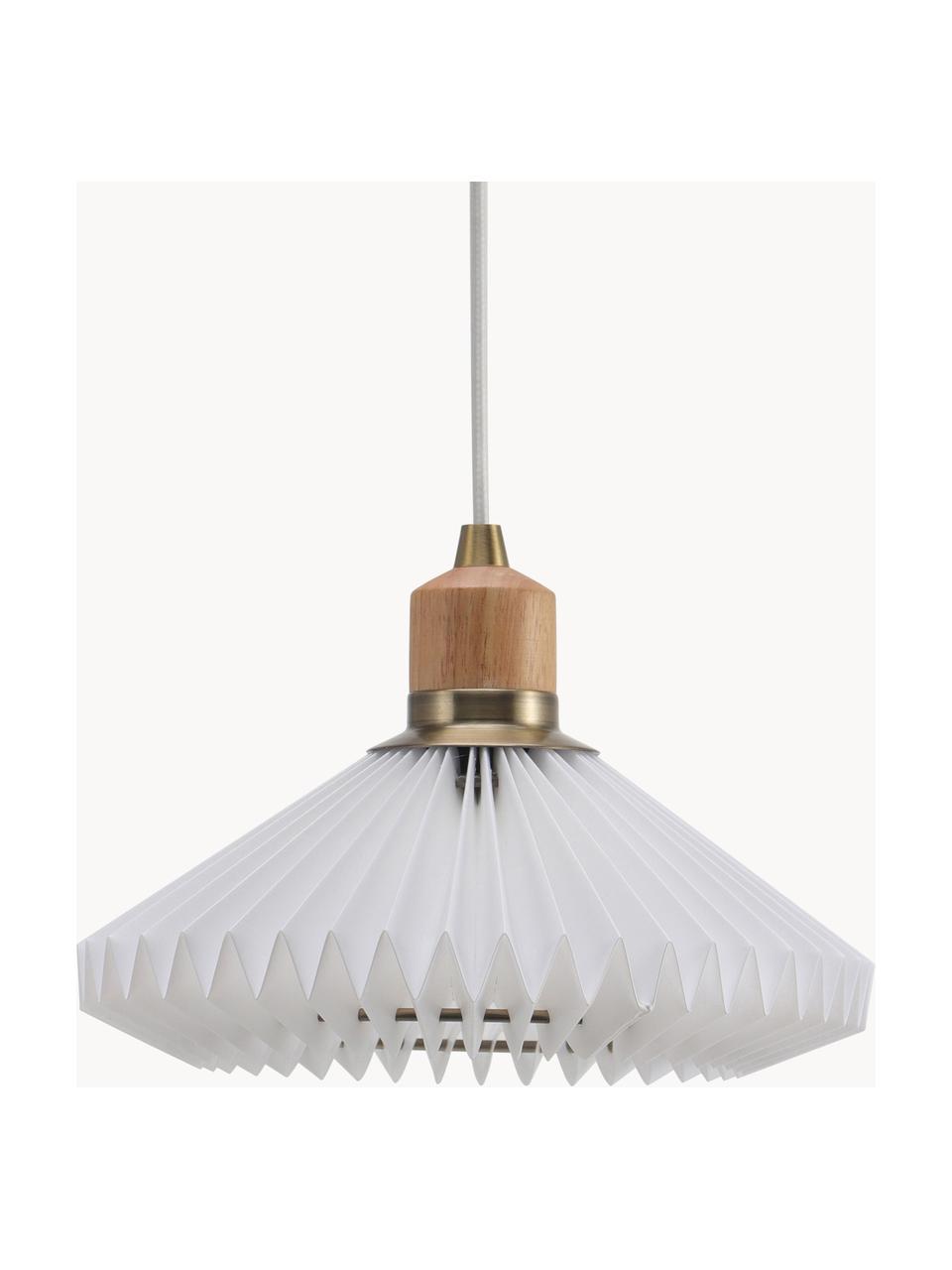 Lámpara de techo pequeña Paris, Ø 24 cm, Pantalla: fibra sintética, Cable: recubierto en tela, Blanco, Ø 24 x Al 15 cm