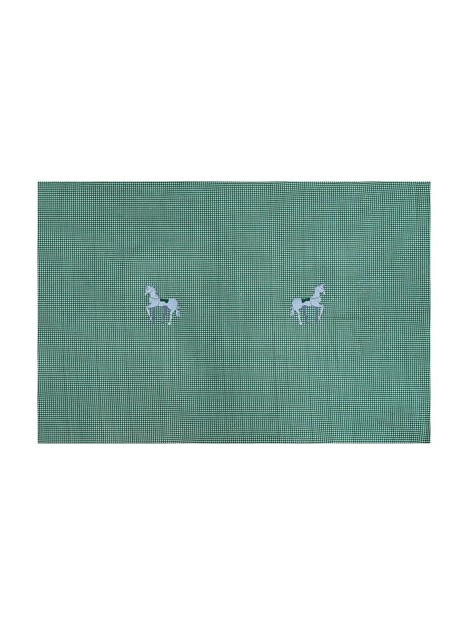 Nappe en coton Pegasus, 100 % coton, Bleu ciel, vert, beige clair, 6-8 personnes (larg. 140 cm x long. 240)