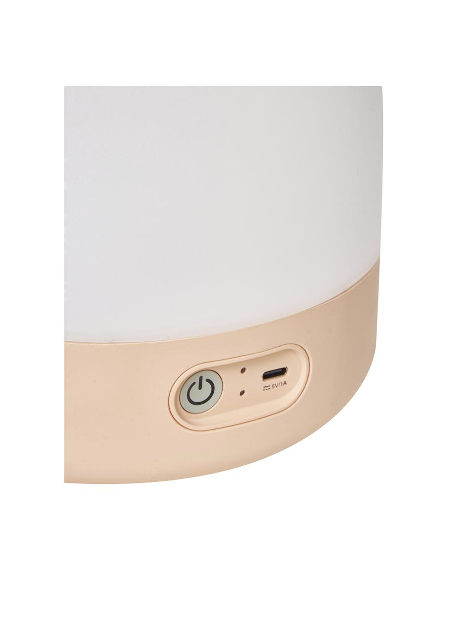 Mobile Dimmbare Aussentischlampe Lite-up, Lampenschirm: Kunststoff, Griff: Holz, Lachsfarben, Ø 20 x H 26 cm