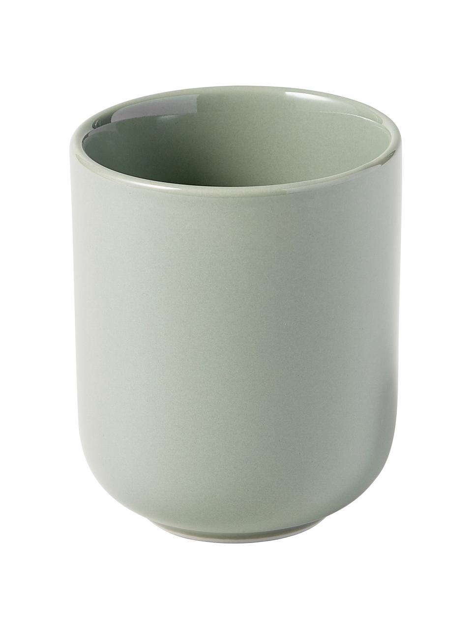 Porzellan Kaffeebecher Nessa, 4 Stück, Hochwertiges Hartporzellan, Salbeigrün, Ø 8 x H 10 cm