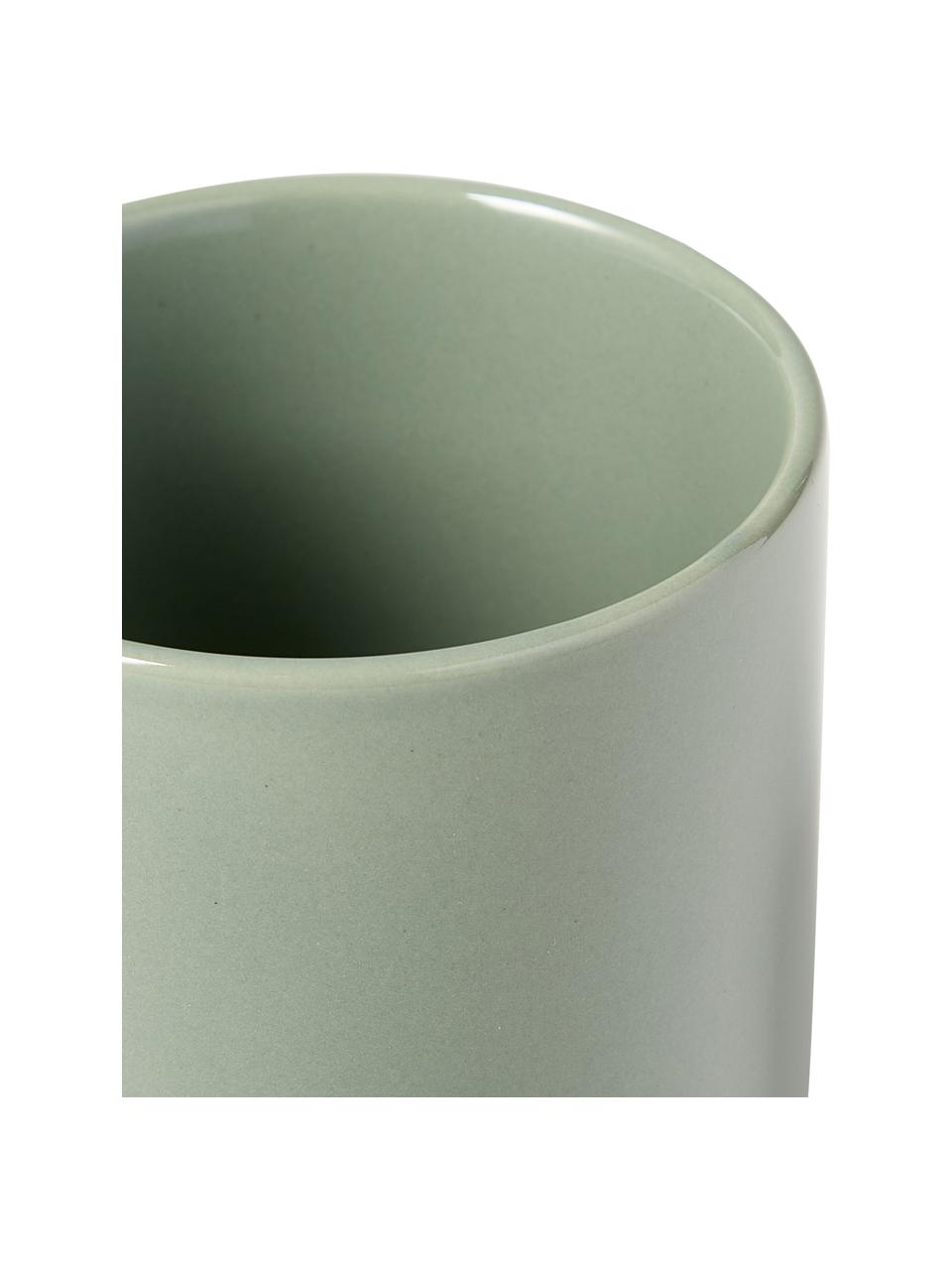 Tasses à café en porcelaine Nessa, 4 pièces, Porcelaine dure de haute qualité, Vert sauge, Ø 8 x haut. 10 cm